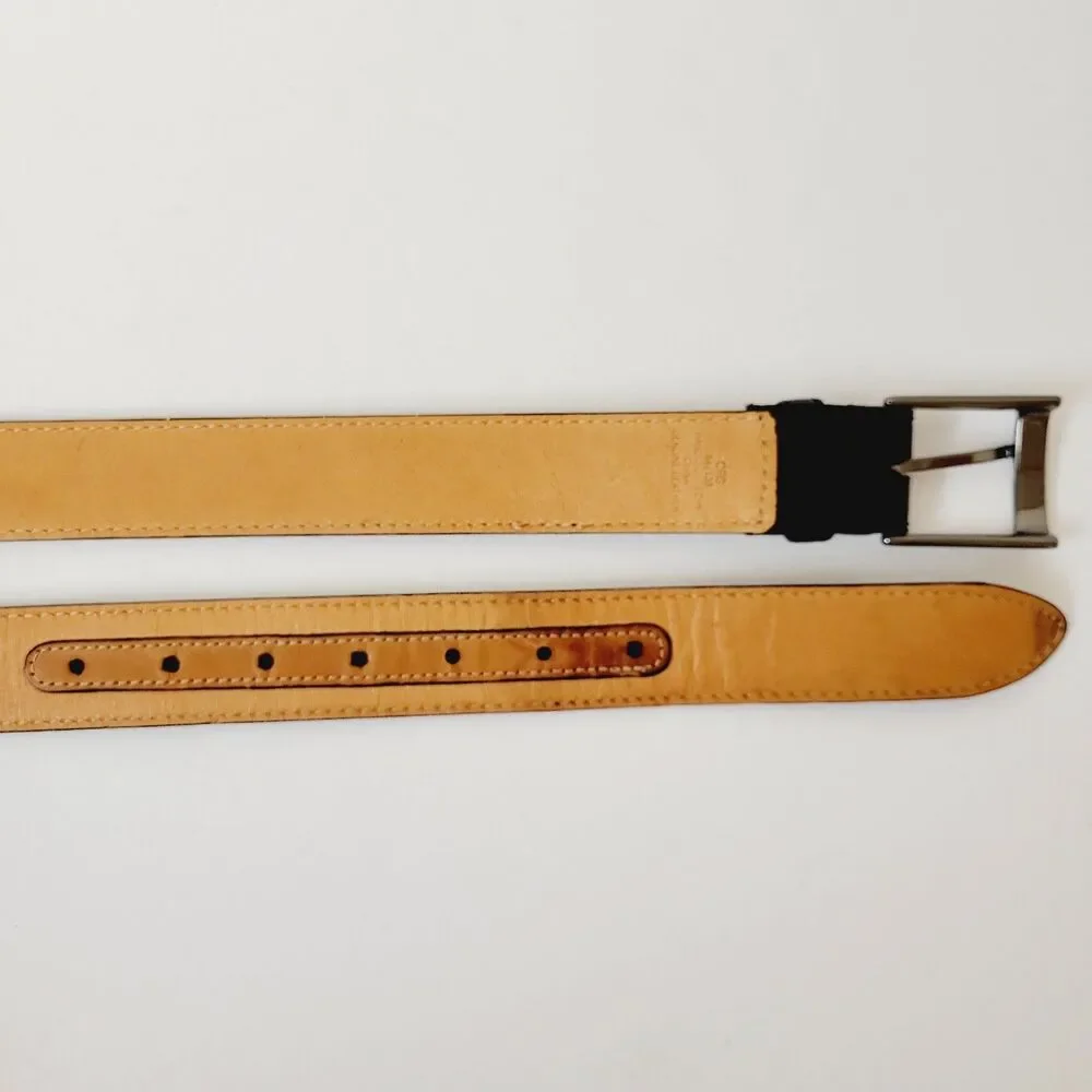 Hand Crafted Genuine Leather Black L9ng Mens Belt Size 54